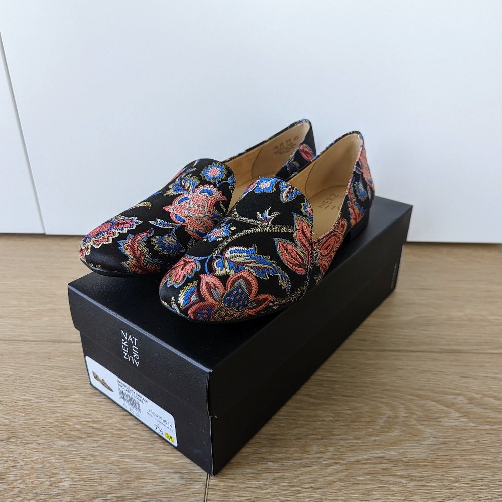Naturalizer Emiline Loafer Flats, Black Floral Brocade, Size 7.5, BNIB